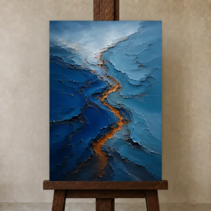 Premium Wall Art Dikey Html Edition – ABSTRACTNW2135 displayed on a studio easel