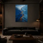Premium Wall Art Dikey Html Edition – ABSTRACTNW2135 shown in a warm modern interior