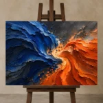 Premium Wall Art Yatay Html Edition – ABSTRACTNW2136 displayed on a studio easel