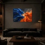 Premium Wall Art Yatay Html Edition – ABSTRACTNW2136 shown in a warm modern interior
