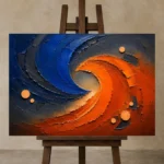Premium Wall Art Yatay Html Edition – ABSTRACTNW2138 displayed on a studio easel