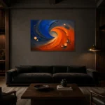 Premium Wall Art Yatay Html Edition – ABSTRACTNW2138 shown in a warm modern interior