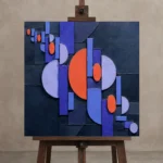 Premium Wall Art Kare Html Edition – ABSTRACTNW2140 displayed on a studio easel