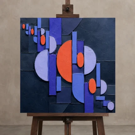 Premium Wall Art Kare Html Edition – ABSTRACTNW2140 displayed on a studio easel