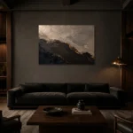 Premium Wall Art Yatay Html Edition – ABSTRACTNW2142 shown in a warm modern interior