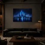 Premium Wall Art Yatay Html Edition – ABSTRACTNW2154 shown in a warm modern interior