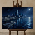 Premium Wall Art Yatay Html Edition – ABSTRACTNW2156 displayed on a studio easel