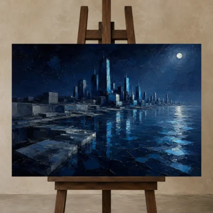 Premium Wall Art Yatay Html Edition – ABSTRACTNW2156 displayed on a studio easel