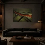 Premium Wall Art Yatay Html Edition – ABSTRACTNW2158 shown in a warm modern interior