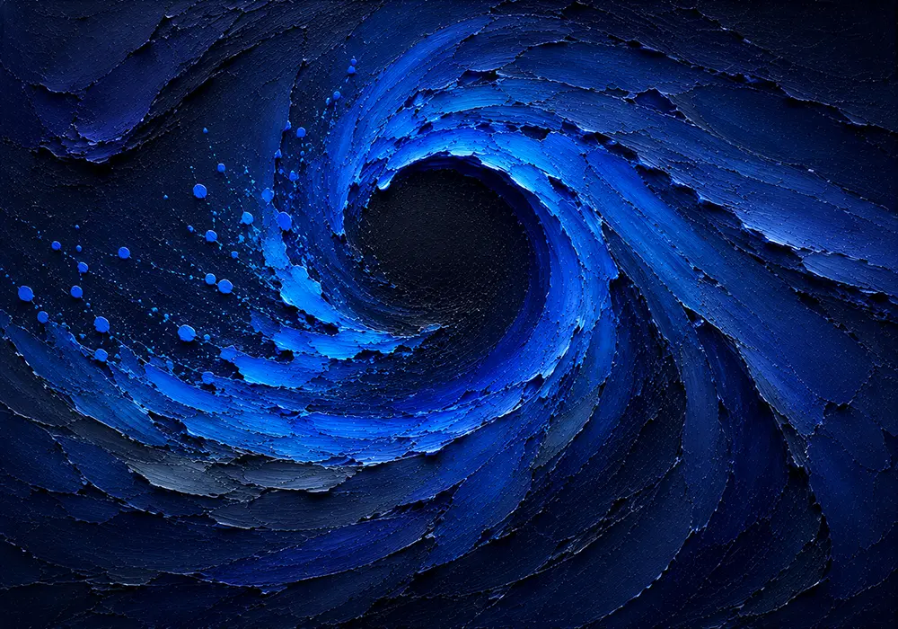 Azure Undertow Navy Abstract Wall Art Midnight Navy Luxe Art Print