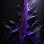 Aubergine Luxe purple and black abstract art featuring a towering aubergine spire with vivid violet highlights for sophisticated contemporary interiors