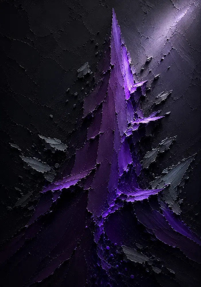 Aubergine Spire Purple and Black Abstract Art Aubergine Luxe Art Print