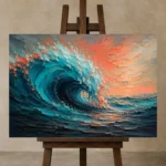 Premium Wall Art Yatay Html Edition – ABSTRACTNW2175 displayed on a studio easel