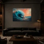 Premium Wall Art Yatay Html Edition – ABSTRACTNW2175 shown in a warm modern interior
