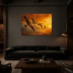 Premium Wall Art Yatay Html Edition – ANIMALNW2023 shown in a warm modern interior