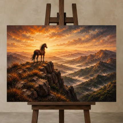 Premium Wall Art Yatay Html Edition – ANIMALNW2065 displayed on a studio easel