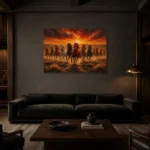 Premium Wall Art Yatay Html Edition – ANIMALNW2067 shown in a warm modern interior