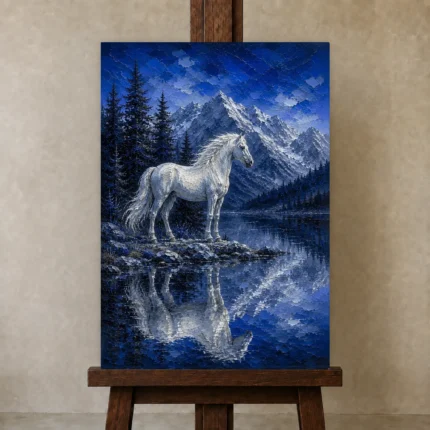 Premium Wall Art Dikey Html Edition – ANIMALNW2071 displayed on a studio easel