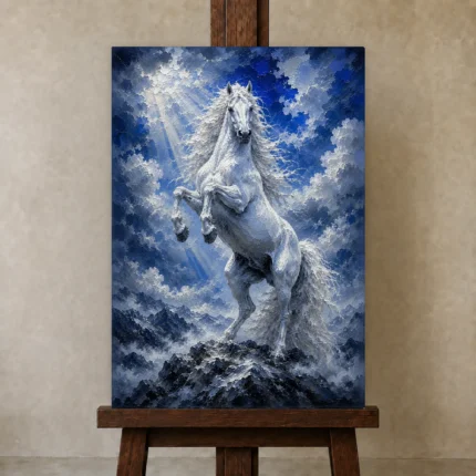 Premium Wall Art Dikey Html Edition – ANIMALNW2072 displayed on a studio easel