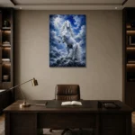 Premium Wall Art Dikey Html Edition – ANIMALNW2072 displayed in a contemporary gallery-inspired room