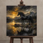 Premium Wall Art Kare Html Edition – ANIMALNW2074 displayed on a studio easel