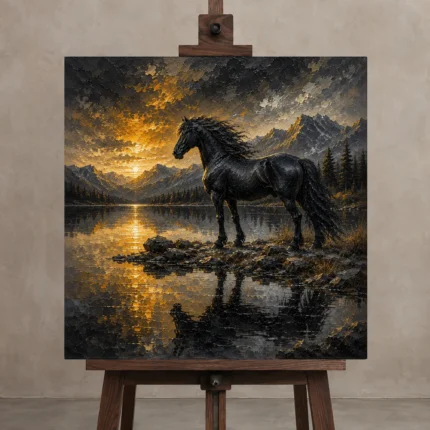 Premium Wall Art Kare Html Edition – ANIMALNW2074 displayed on a studio easel