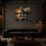 Premium Wall Art Kare Html Edition – ANIMALNW2074 shown in a warm modern interior