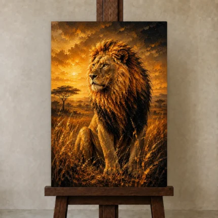Premium Wall Art Dikey Html Edition – ANIMALNW2081 displayed on a studio easel