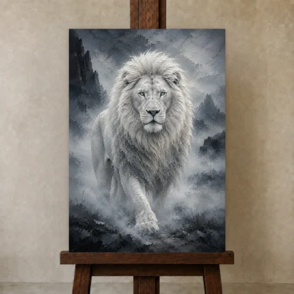 Premium Wall Art Dikey Html Edition – ANIMALNW2092 displayed on a studio easel