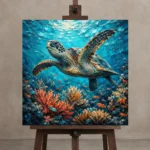 Premium Wall Art Kare Html Edition – ANIMALNW2097 displayed on a studio easel