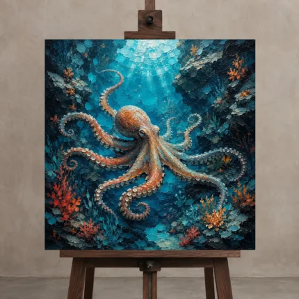 Premium Wall Art Kare Html Edition – ANIMALNW2098 displayed on a studio easel