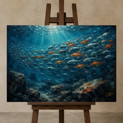 Premium Wall Art Yatay Html Edition – ANIMALNW2100 displayed on a studio easel