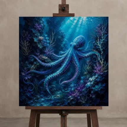 Premium Wall Art Kare Html Edition – ANIMALNW2117 displayed on a studio easel