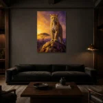 Premium Wall Art Dikey Html Edition – ANIMALNW2121 shown in a warm modern interior