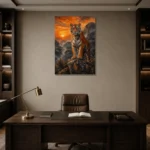 Premium Wall Art Dikey Html Edition – ANIMALNW2127 displayed in a contemporary gallery-inspired room