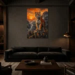 Premium Wall Art Dikey Html Edition – ANIMALNW2127 shown in a warm modern interior