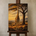 Premium Wall Art Dikey Html Edition – ANIMALNW2136 displayed on a studio easel