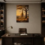 Premium Wall Art Dikey Html Edition – ANIMALNW2136 displayed in a contemporary gallery-inspired room