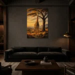 Premium Wall Art Dikey Html Edition – ANIMALNW2136 shown in a warm modern interior