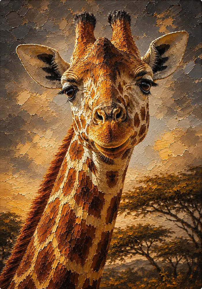 Amber Sentinel Giraffe Wall Art Honey Bronze Art Print