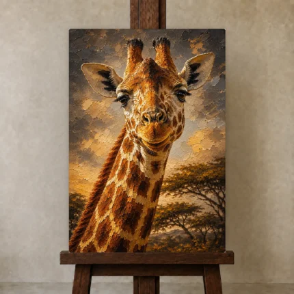 Premium Wall Art Dikey Html Edition – ANIMALNW2138 displayed on a studio easel