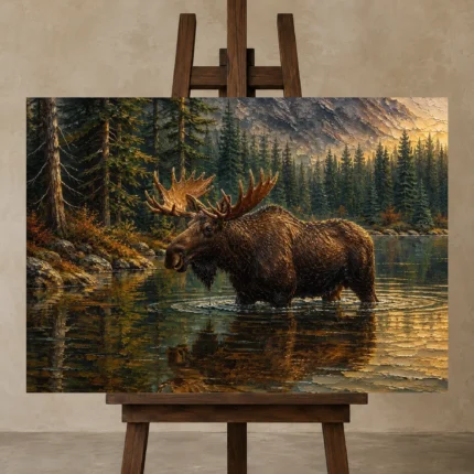 Premium Wall Art Yatay Html Edition – ANIMALNW2146 displayed on a studio easel