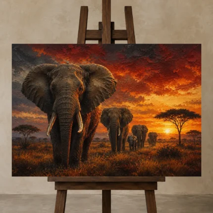 Premium Wall Art Yatay Html Edition – ANIMALNW2148 displayed on a studio easel