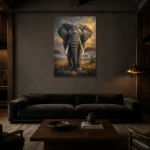 Premium Wall Art Dikey Html Edition – ANIMALNW2166 shown in a warm modern interior