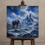 Premium Wall Art Kare Html Edition – ANIMALNW2177 displayed on a studio easel