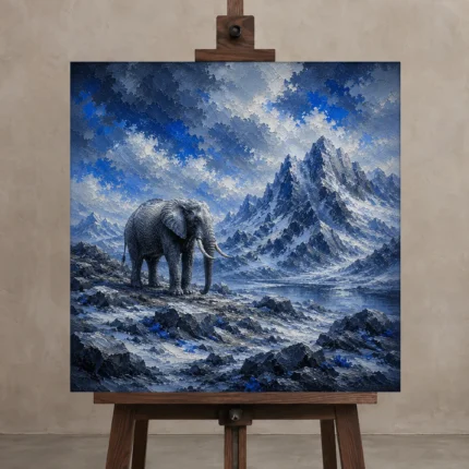 Premium Wall Art Kare Html Edition – ANIMALNW2177 displayed on a studio easel