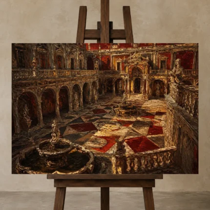Premium Wall Art Yatay Html Edition – ARCHITECTURENW2002 displayed on a studio easel