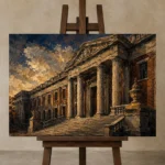 Premium Wall Art Yatay Html Edition – ARCHITECTURENW2011 displayed on a studio easel