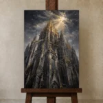 Premium Wall Art Dikey Html Edition – ARCHITECTURENW2040 displayed on a studio easel