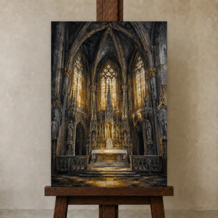 Premium Wall Art Dikey Html Edition – ARCHITECTURENW2042 displayed on a studio easel